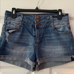 blue jean shorts